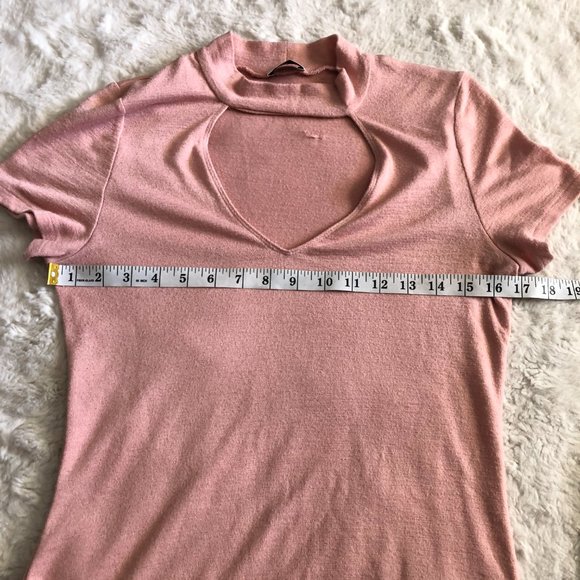 GUC Aritzia Wilfred Free Dondoe Pink Choker Short Sleeve Dress - Sz L - Picture 7 of 11